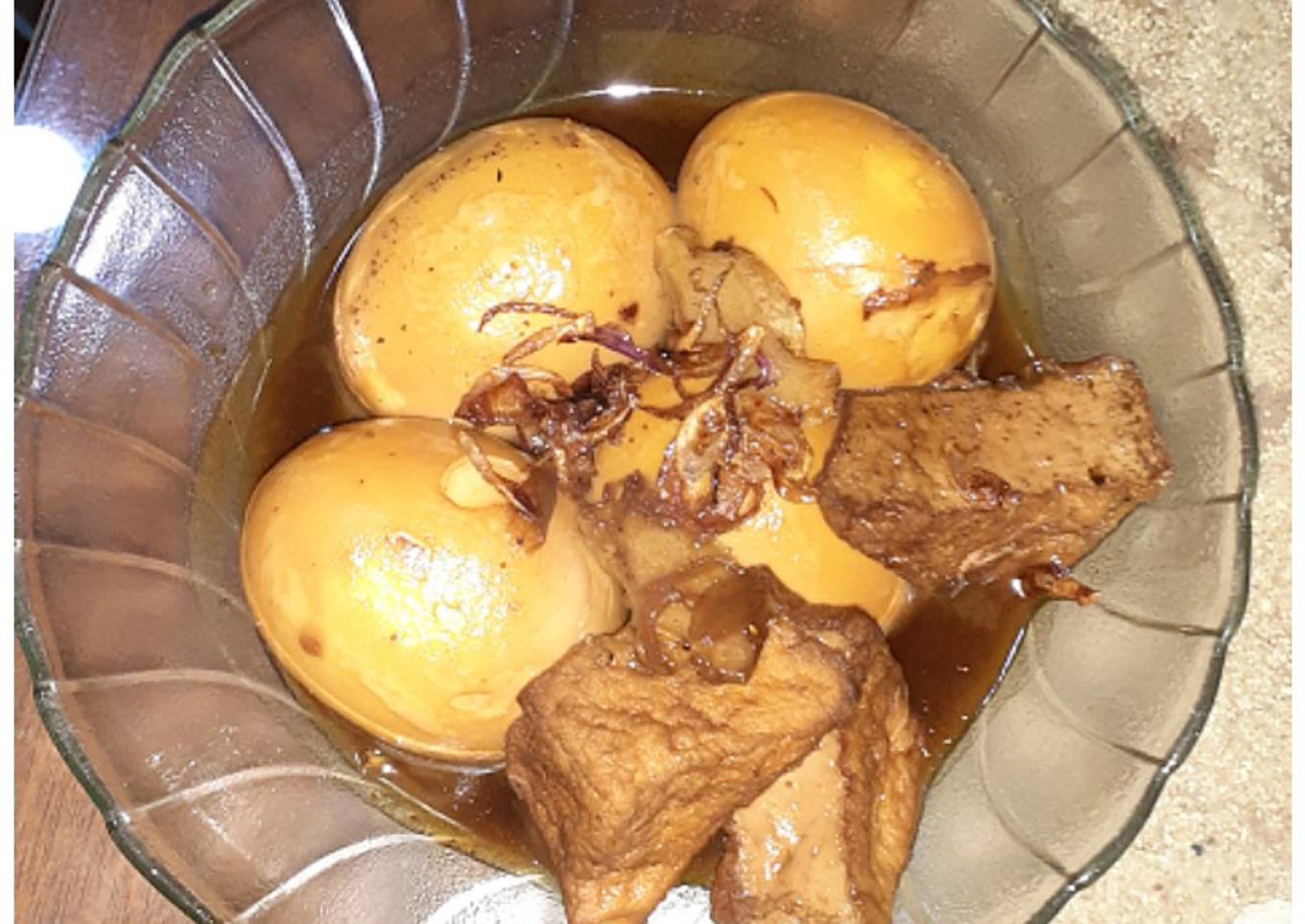 Semur telur + tahu (lauk nasi uduk)
