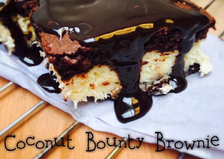 Resep Coconut Bounty Brownies Anti Gagal