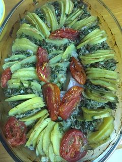 A picture of Beef Kofta with Potatoes.