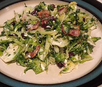 How To Cooking Recipe Brussel Sprout Salad with Bacon and Blue Cheese Most Delicious