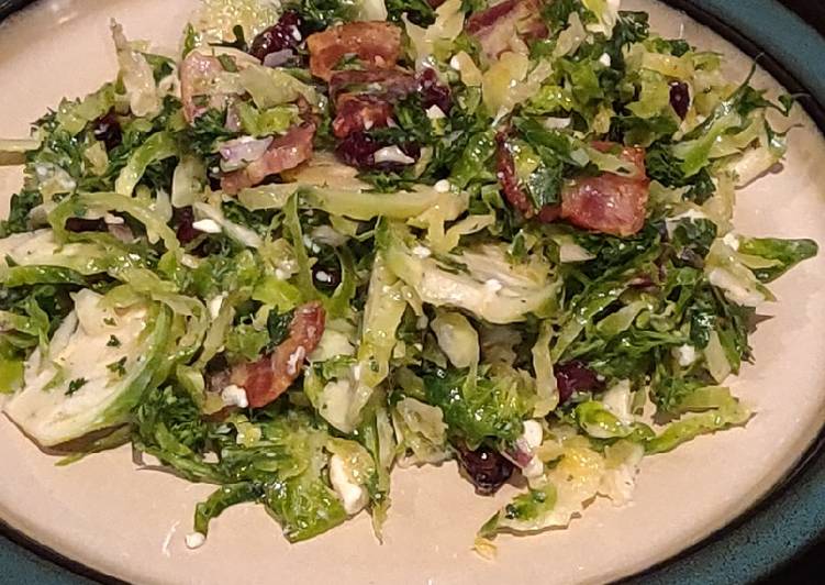 Step By Step Guide to Make Any Night Of The Week Brussel Sprout Salad with Bacon and Blue Cheese