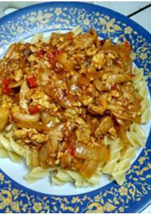 Foto resep Fusilli with mushrooms