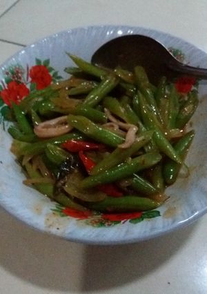 Foto resep Buncis sotong asam manis
