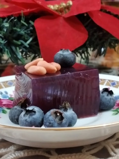 Una foto de Gelatina de vino tinto