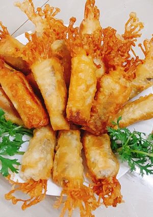 Hình của món Chả giò kim châm.