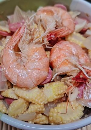 Foto resep Tumis Baby Jagung, Sosis, Udang