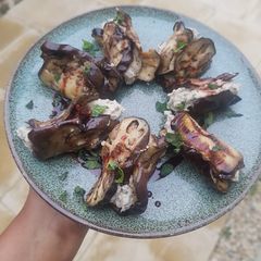 Stuffed aubergine (vegan) A picture of Stuffed aubergine (vegan).
