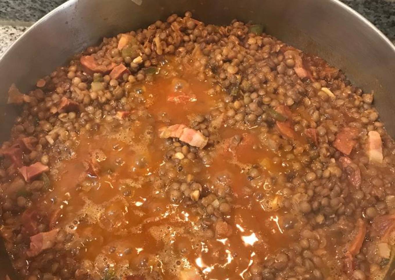 Cazuela de lentejas en frío