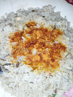 A picture of Rice and beans.