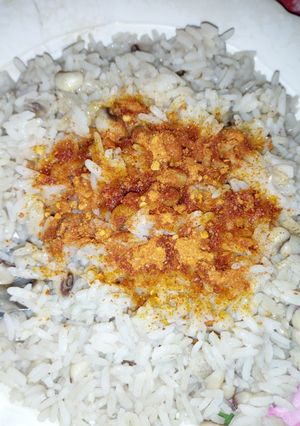 A picture of Rice and beans.