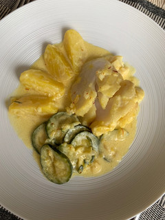 Une photo de Cabillaud sauce safran
