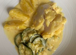 Une photo de Cabillaud sauce safran