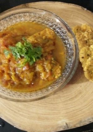 A picture of Sindhi style Besan ki tikki in spicy gravy.