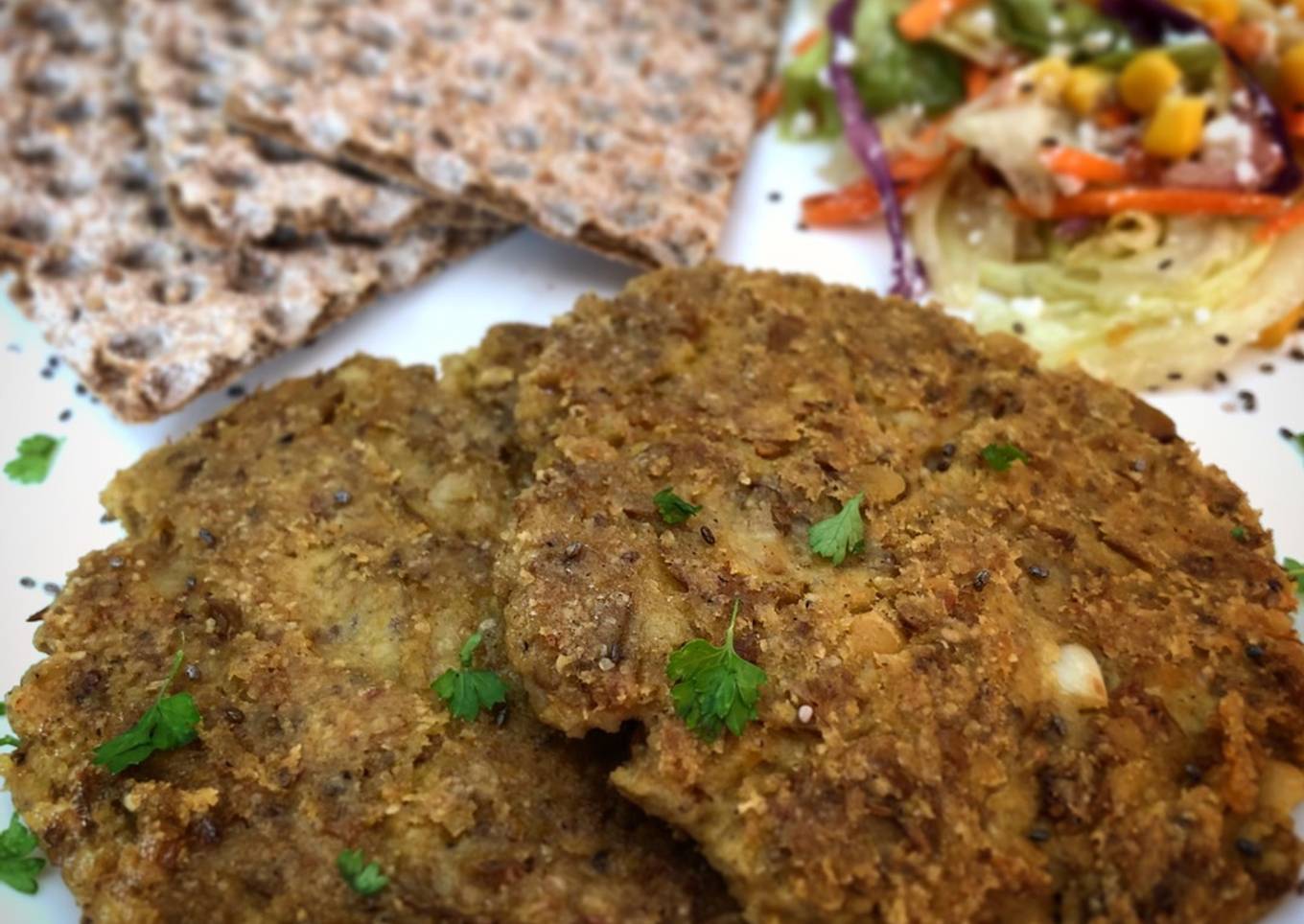 Hamburguesas de lenteja, avena y chía