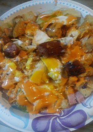 A picture of Breakfast Salad/ A Hot Mess.