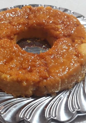 Una foto de Flan de polenta