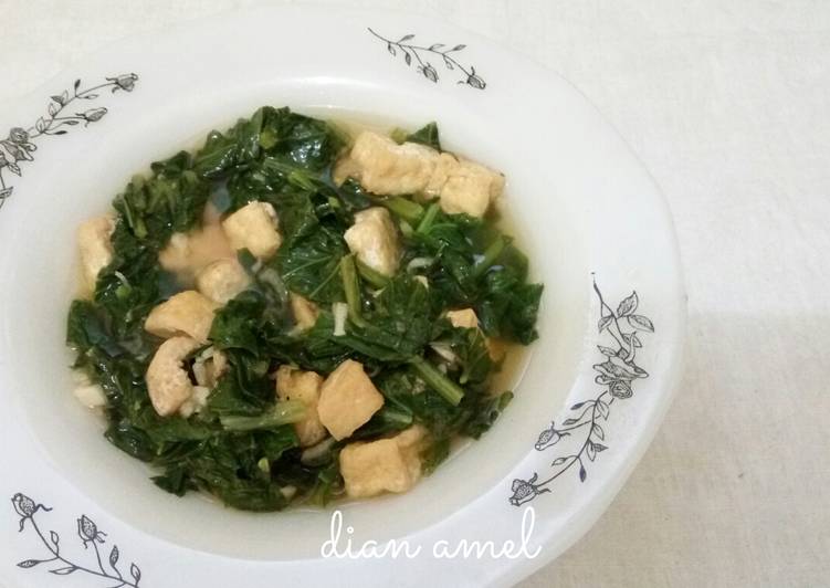 Resep Tumis Sawi Hijau dg Tahu (bumbu bawang &amp; terasi) Anti Gagal