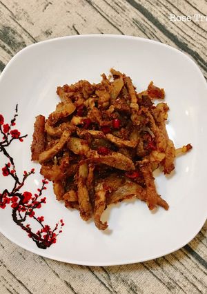 Hình của món Thịt Heo Xào Mắm Ruốc.
