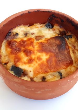 Une photo de Gratin de viande et champignons