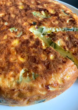 A picture of Rice Cooker Sweet Corn & Zucchini Frittata.