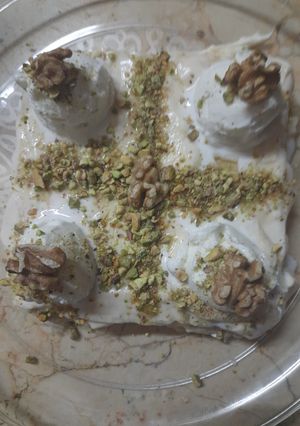 صورة لوصفة ليالي لبنان مع فستق وايس كريم
