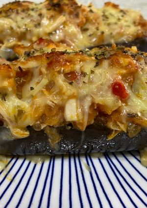 Una foto de Berenjena rellena de pollo (Thermomix)