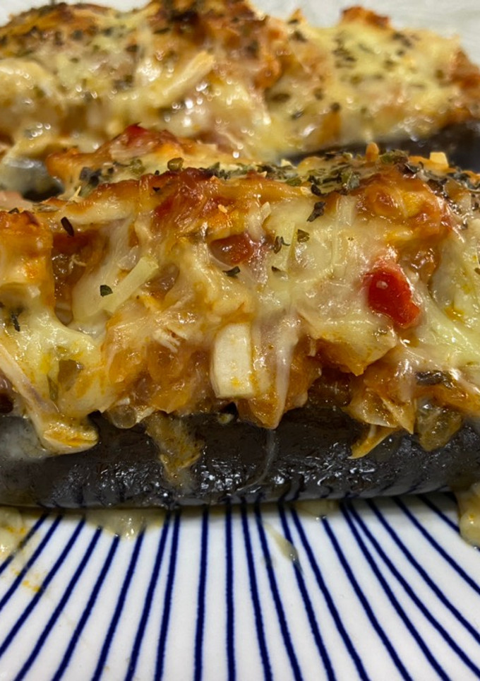 Una foto de Berenjena rellena de pollo (Thermomix)