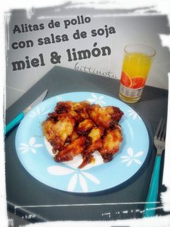 Una foto de Alitas con salsa de soja, miel y limón. (Thermomix)
