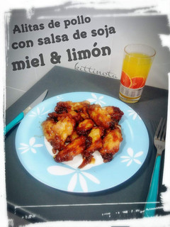 Una foto de Alitas con salsa de soja, miel y limón. (Thermomix)