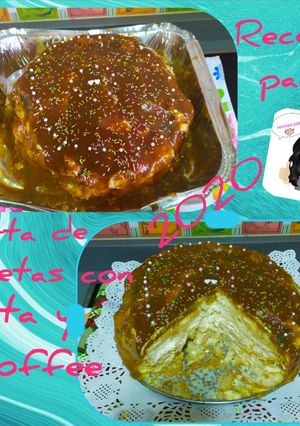 Una foto de Tarta 🥧 de galleta 🍪 con nata🍦 y toffee SIN TMX 🥧 casera a mi manera