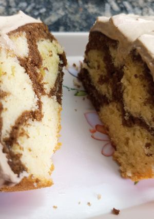 Una foto de Budín Marmolado de café y vainilla