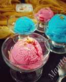 Ice cream with leftover whipped cream of cake