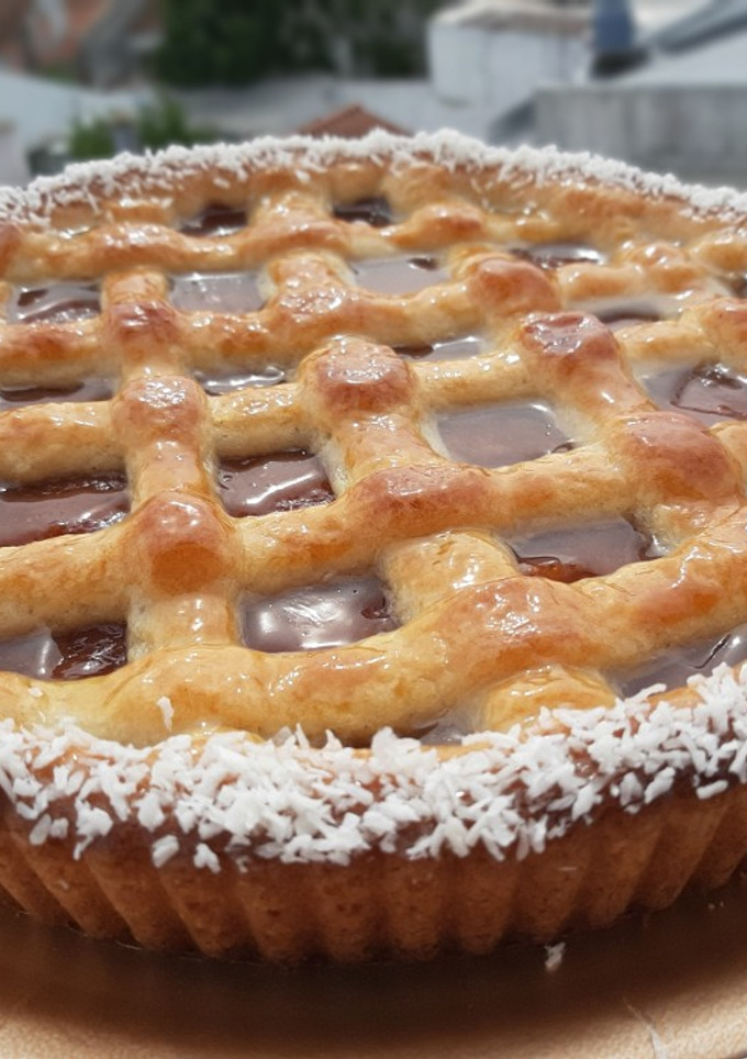 Una foto de Pasta Frola con harina leudante
