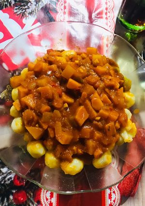 Una foto de Ñoquis de papa veganos