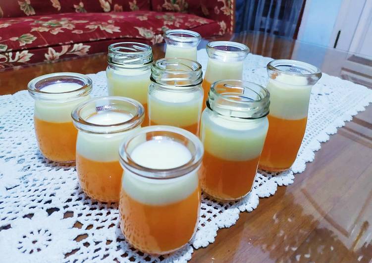 Langkah Mudah untuk Membuat Puding manggo vanila, Enak