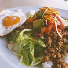A picture of Taco Rice: Local dish from Okinawa, Japan.