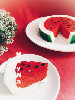Foto resep Watermelon Pudding Cake (Kue Pudding Semangka)
