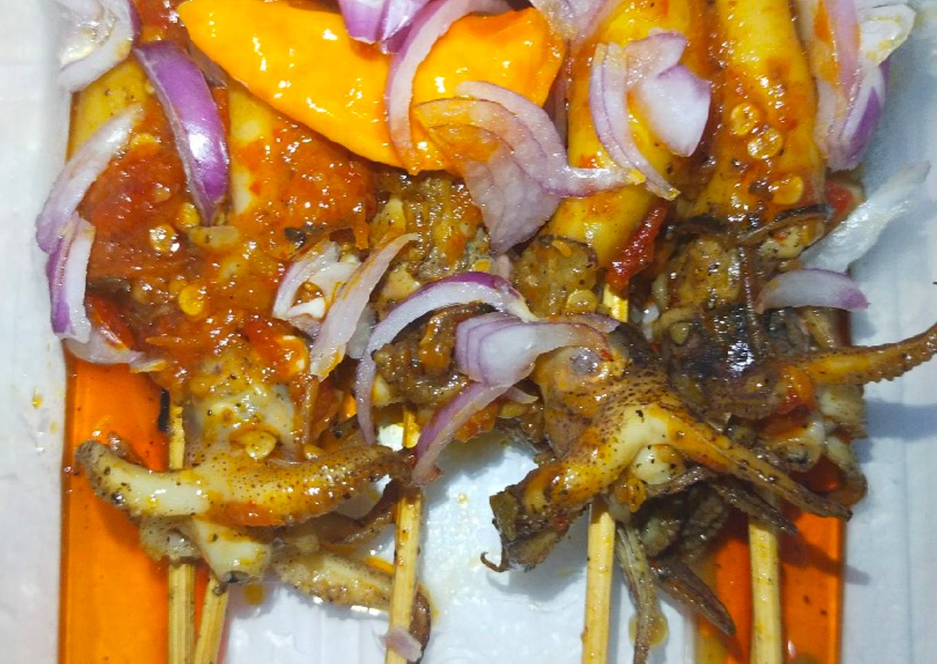 Sate cumi pedas