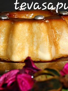 Una foto de Flan de turrón sin horno
