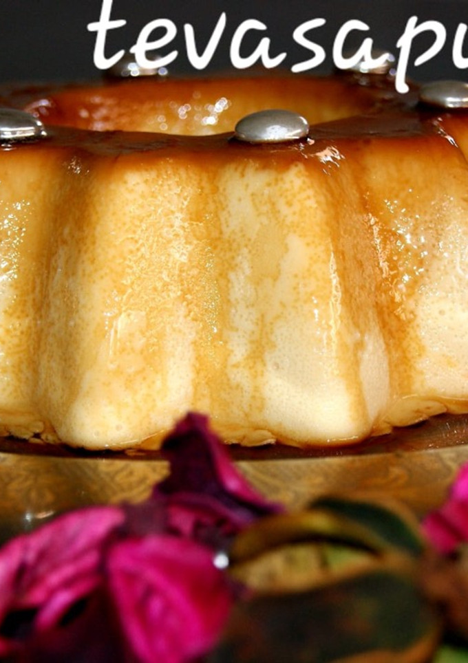 Una foto de Flan de turrón sin horno