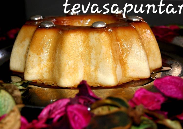 Flan de turrón sin horno