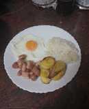 Arroz a la cubana (sin papas fritas)
