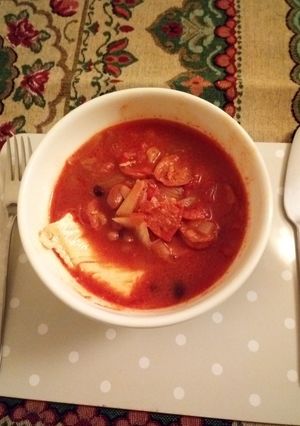 A picture of Delicious Chorizo and Cod Stew.