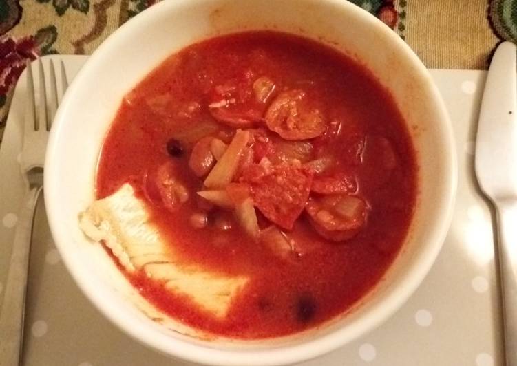 Recipe of Super Quick Homemade Delicious Chorizo and Cod Stew