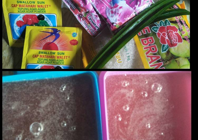 Agar agar swallow pop ice strawberry anti gagal