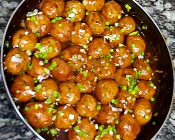 Easy Fast Cooking Meat balls roasted in spicy sauce Delicious Steady