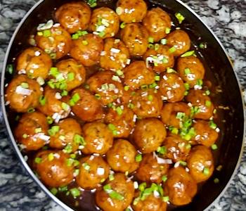 Unique Cuisine Meat balls roasted in spicy sauce Delicious Perfect