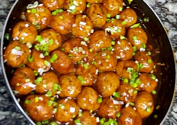 Recipe of Favorite Meat balls roasted in spicy sauce!