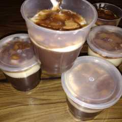 A picture of Cheese choco puding milo.