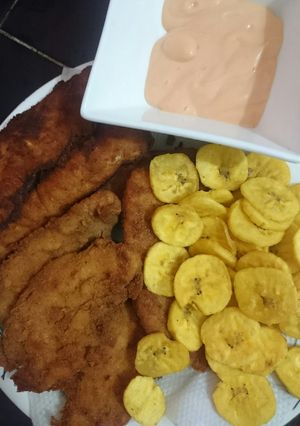 Una foto de Fajitas de Pollo Apanado